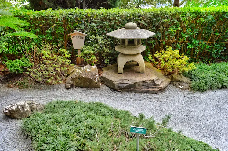 Japanese garden and stone ripples, Rothschild Villa, Nice, France
