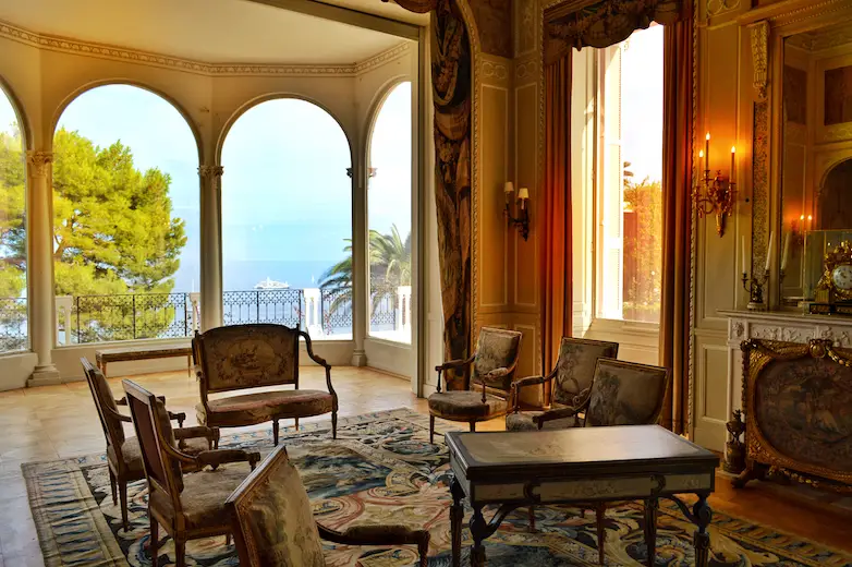 Salon with sea view, Rothschild Villa, Nice, France