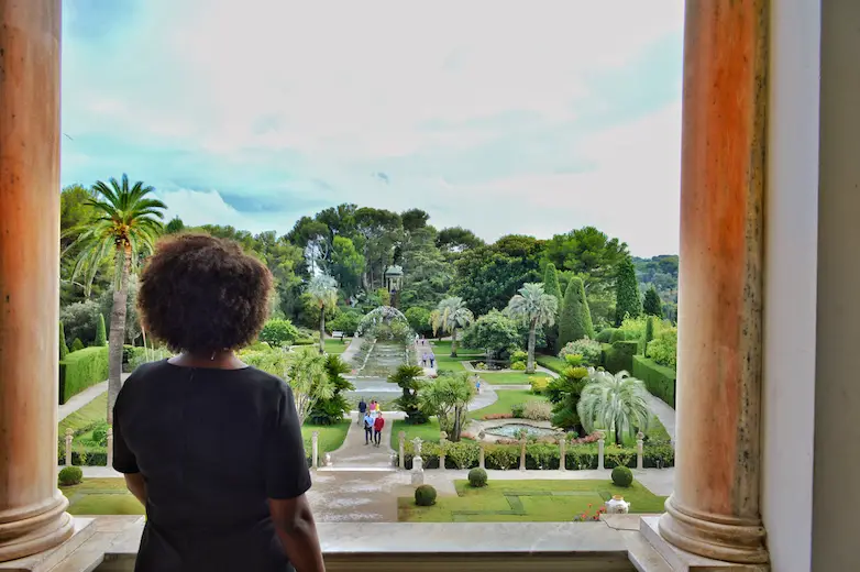 Upstairs view of garden, Rothschild Villa, Nice, France