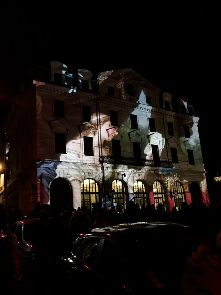 Saint Paul station at la Fête des Lumières in Lyon, France