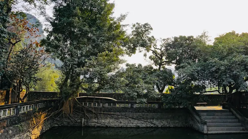 Lake in Emperor Dinh Temple in Tam Coc, Vietnam