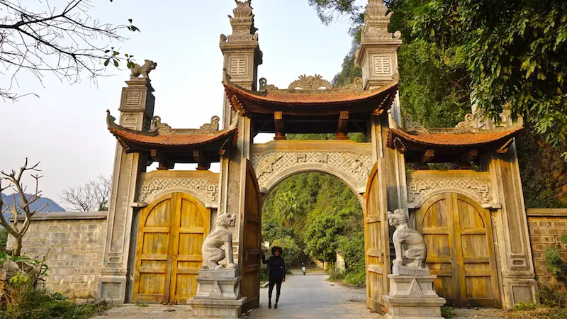 Hua Lu brown gate in Tam Coc, Vietnam